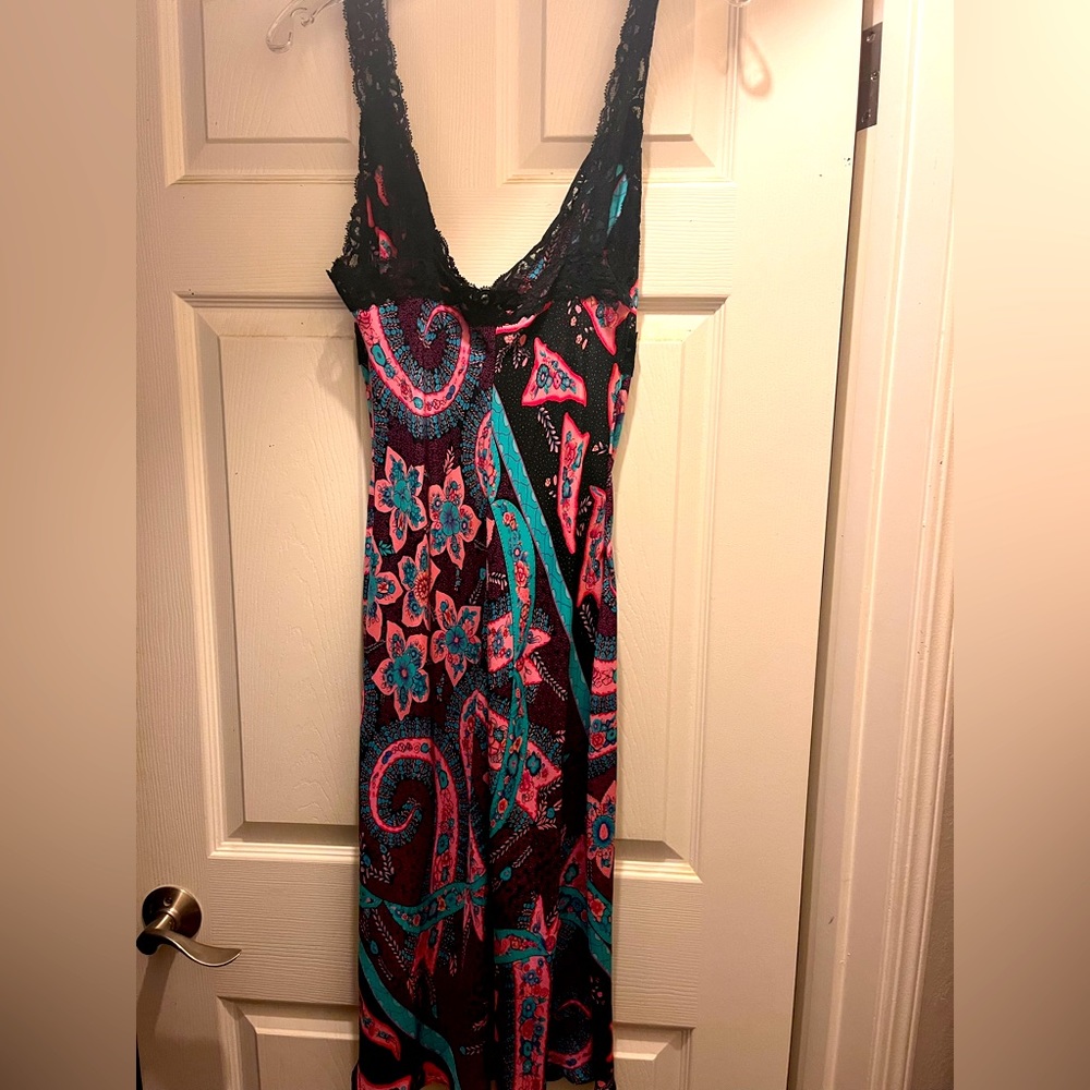 Betsey Johnson 100% Silk Paisley Slip Dress